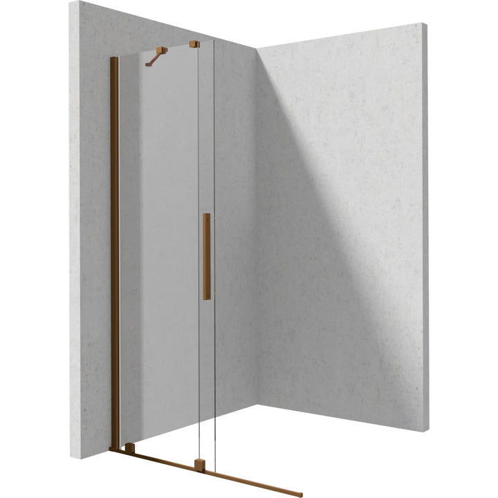 Ścianka prysznicowa walk-in 90 cm - przesuwna Prizma Brąz szczotkowany