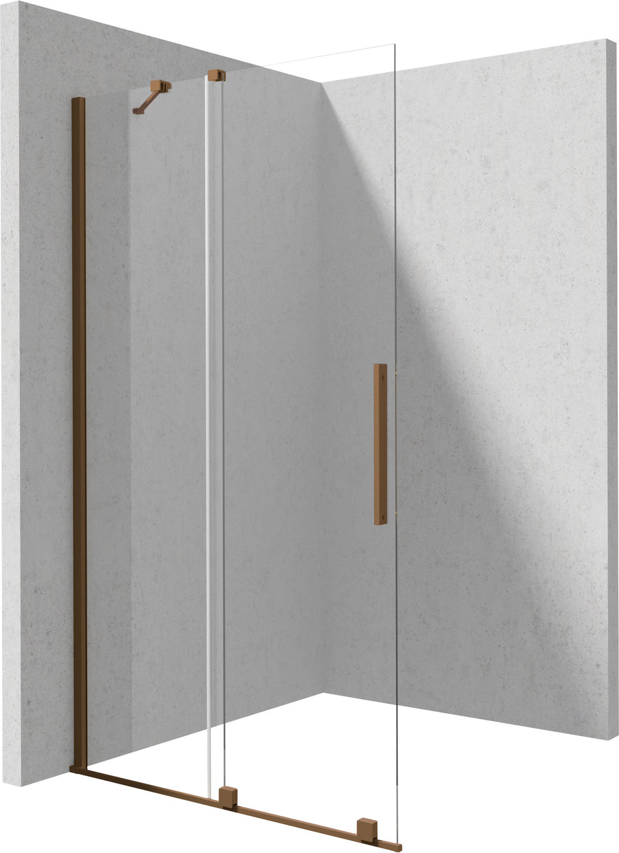 Ścianka prysznicowa walk-in 100 cm - przesuwna Prizma Brąz szczotkowany