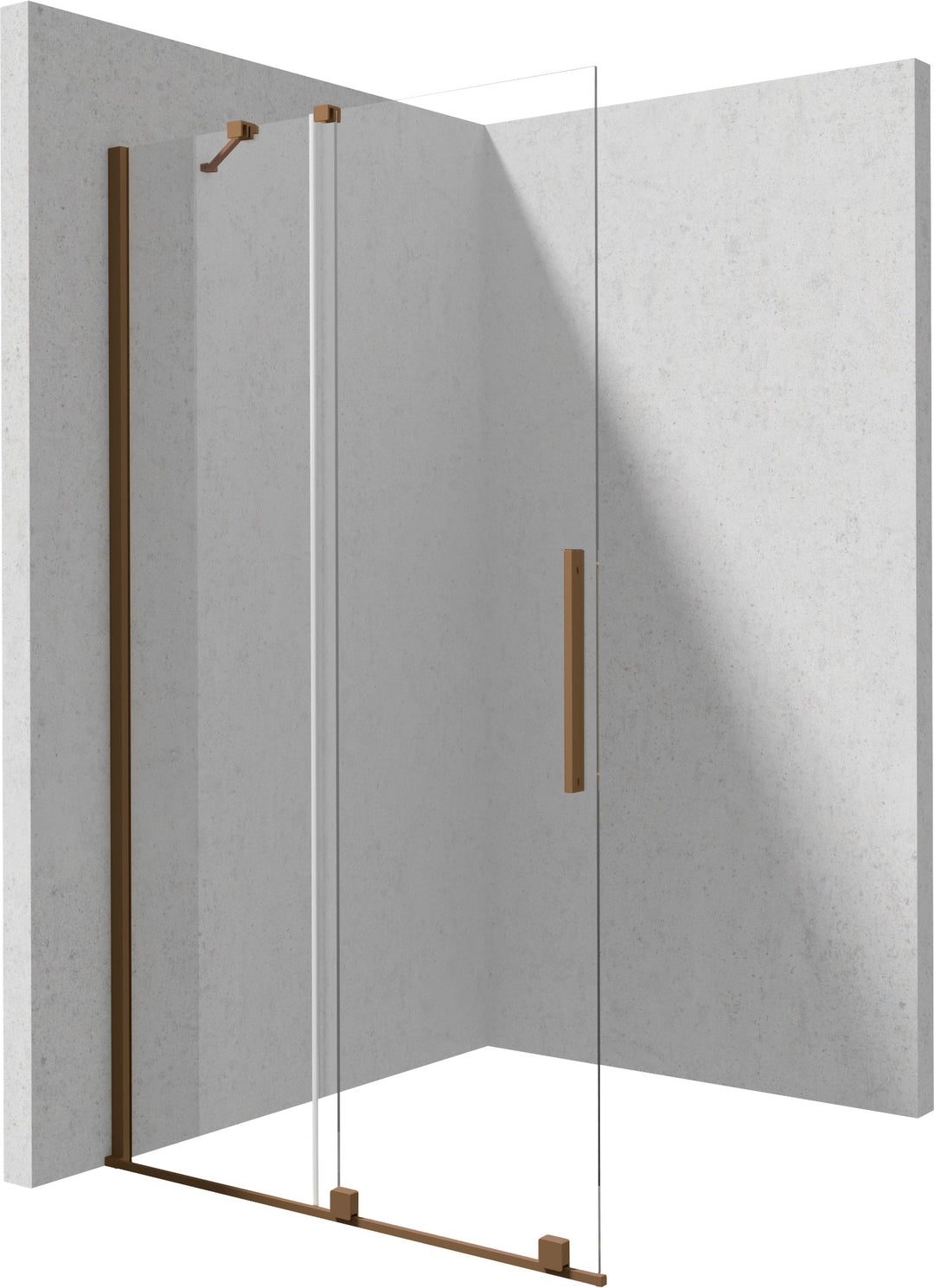 Ścianka prysznicowa walk-in 140 cm - przesuwna Prizma Brąz szczotkowany