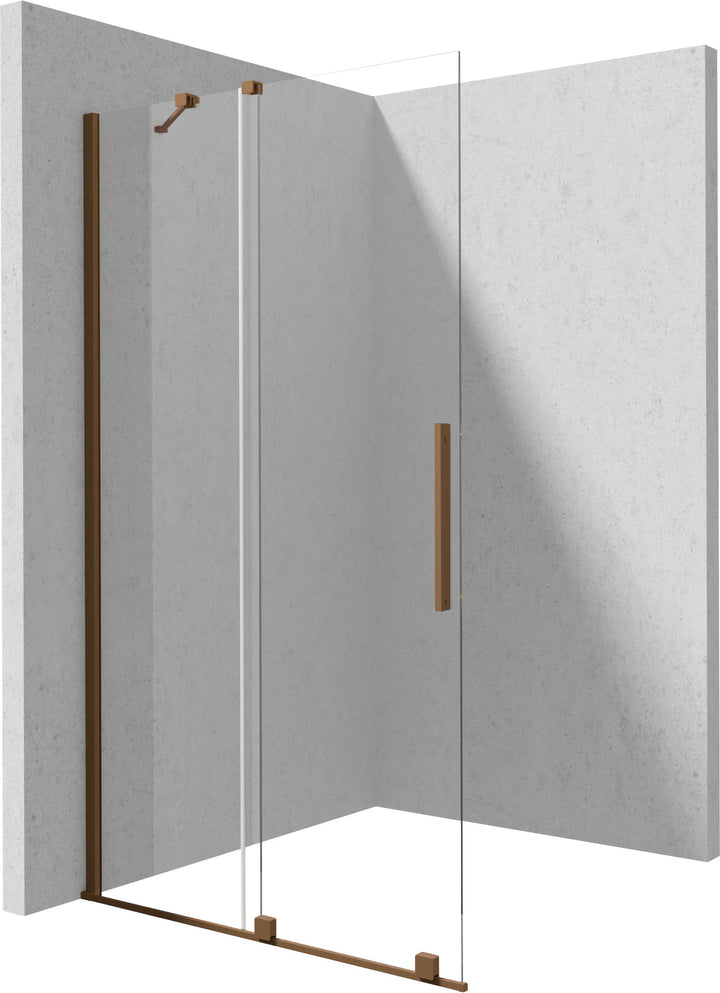 Ścianka prysznicowa walk-in 120 cm - przesuwna Prizma Brąz szczotkowany