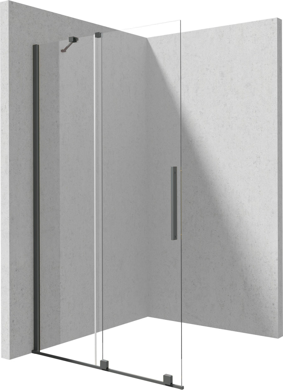 Ścianka prysznicowa walk-in 140 cm - przesuwna Prizma Grafitowy