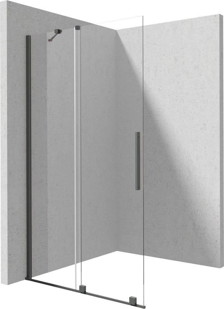 Ścianka prysznicowa walk-in 80 cm - przesuwna Prizma Grafitowy