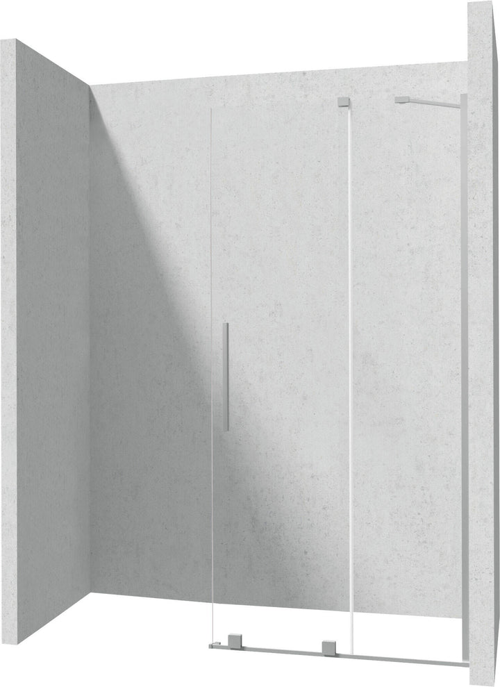 Ścianka prysznicowa walk-in 90 cm - przesuwna Prizma Stalowy Szczotkowany