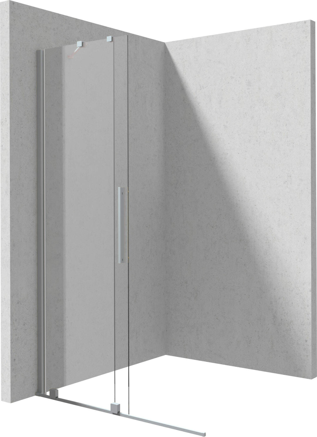Ścianka prysznicowa walk-in 140 cm - przesuwna Prizma Stalowy Szczotkowany
