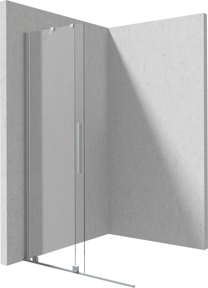 Ścianka prysznicowa walk-in 140 cm - przesuwna Prizma Stalowy Szczotkowany