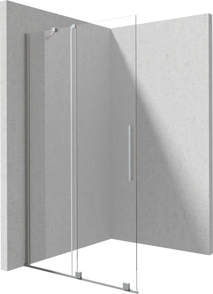 Ścianka prysznicowa walk-in 120 cm - przesuwna Prizma Stalowy Szczotkowany