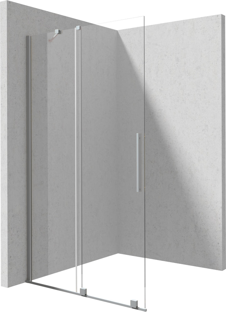 Ścianka prysznicowa walk-in 80 cm - przesuwna Prizma Stalowy szczotkowany