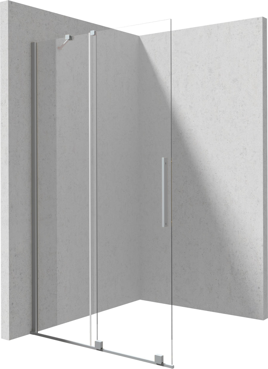 Ścianka prysznicowa walk-in 80 cm - przesuwna Prizma Stalowy szczotkowany