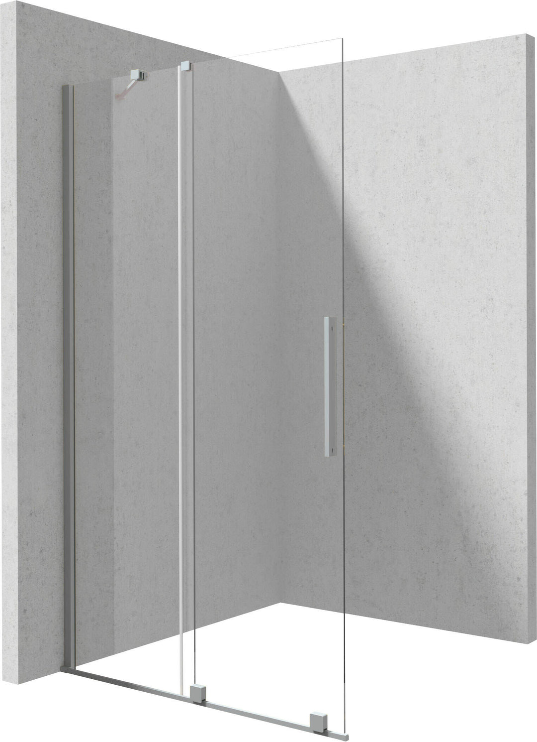 Ścianka prysznicowa walk-in 100 cm - przesuwna Prizma Stalowy Szczotkowany