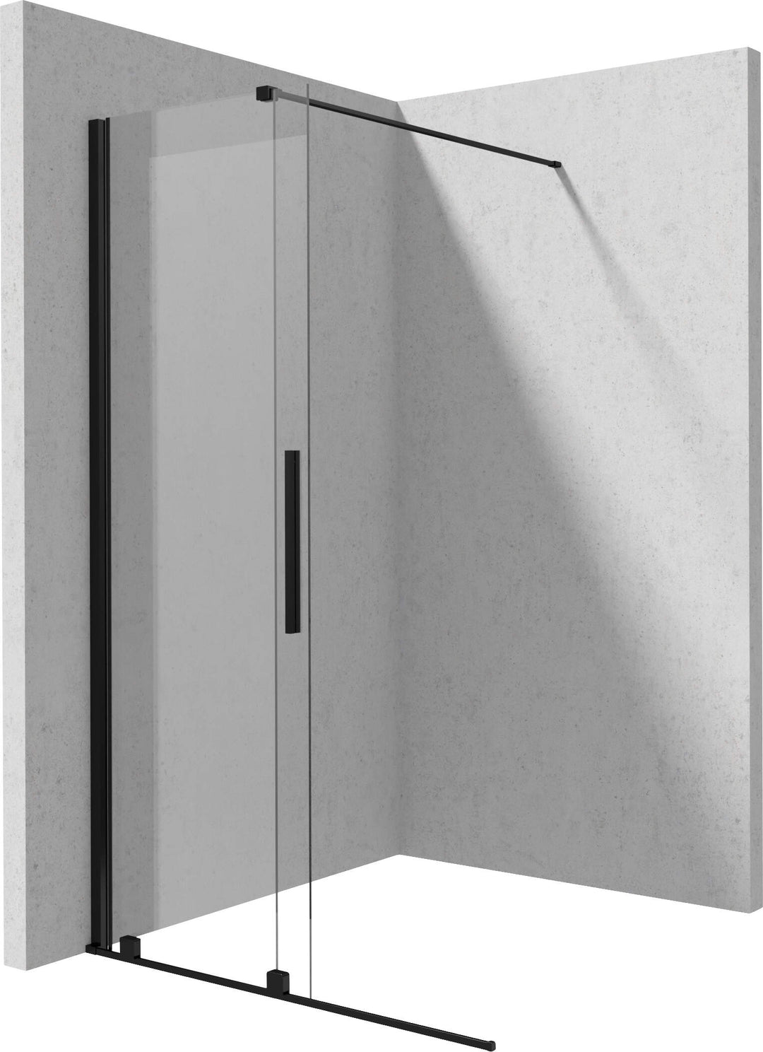 Ścianka prysznicowa walk-in 120 cm - przesuwna Prizma Czarny Mat