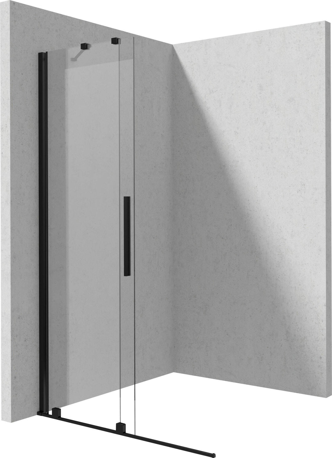 Ścianka prysznicowa walk-in 90 cm - przesuwna Prizma Czarny Mat