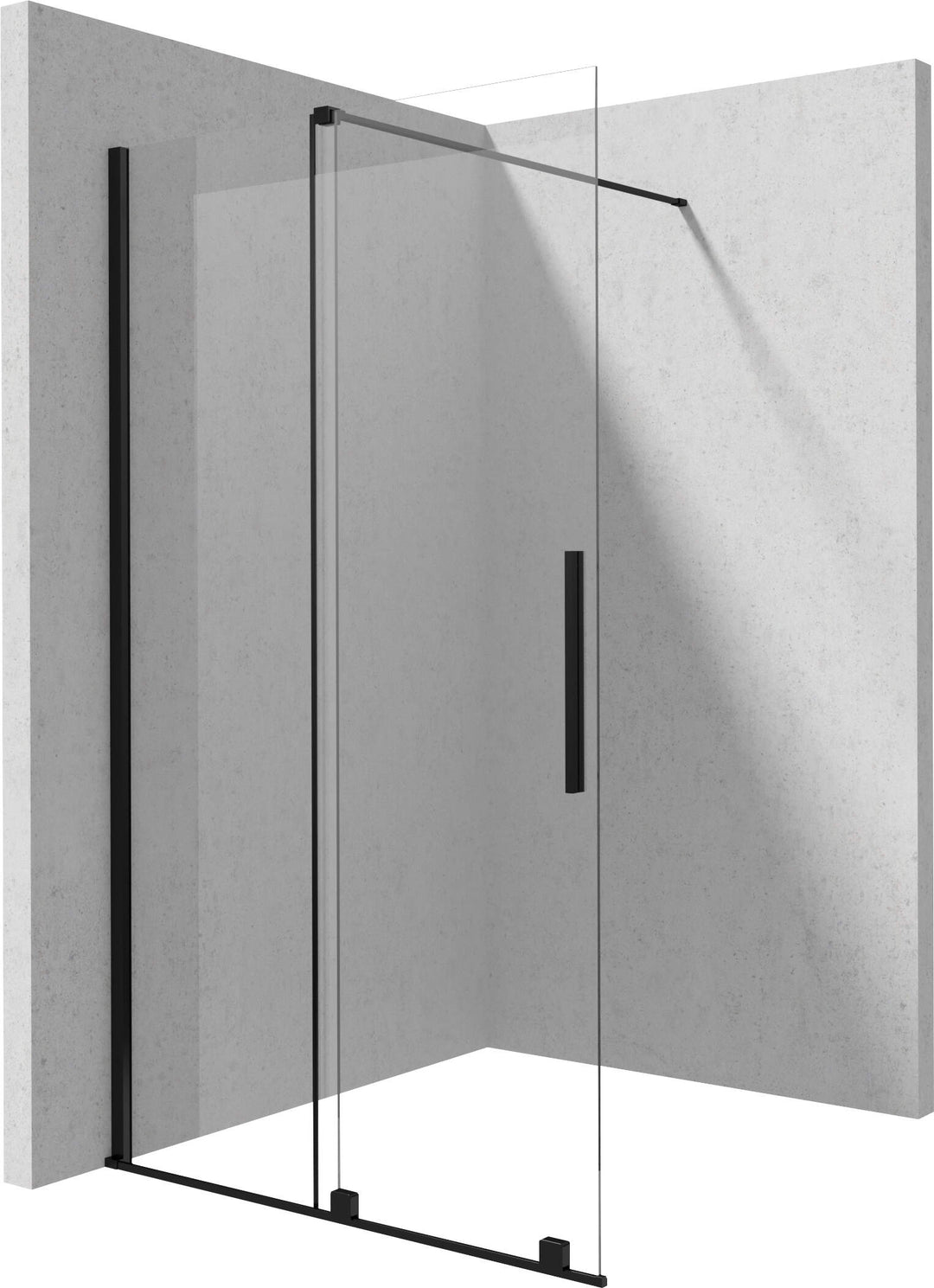 Ścianka prysznicowa walk-in 120 cm - przesuwna Prizma Czarny Mat