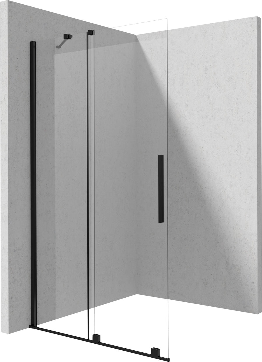 Ścianka prysznicowa walk-in 80 cm - przesuwna Prizma Czarny mat