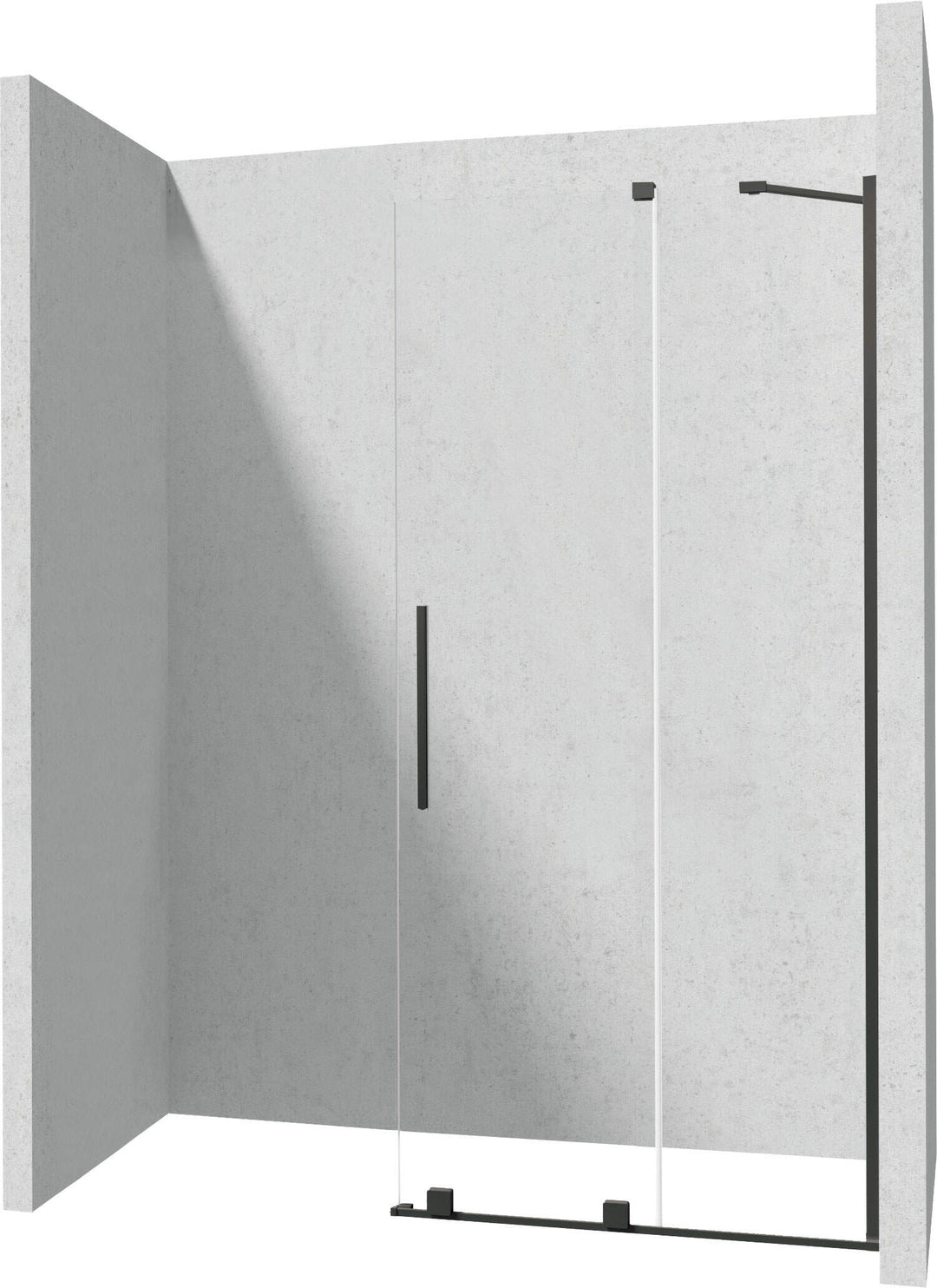 Ścianka prysznicowa walk-in 100 cm - przesuwna Prizma Czarny Mat