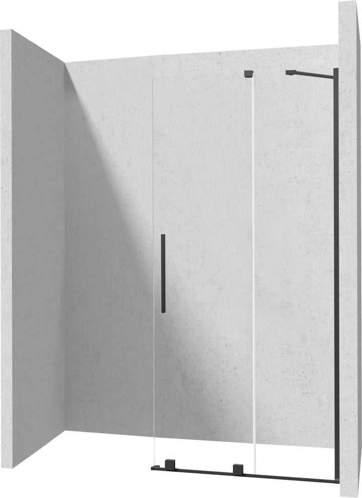 Ścianka prysznicowa walk-in 100 cm - przesuwna Prizma Czarny Mat