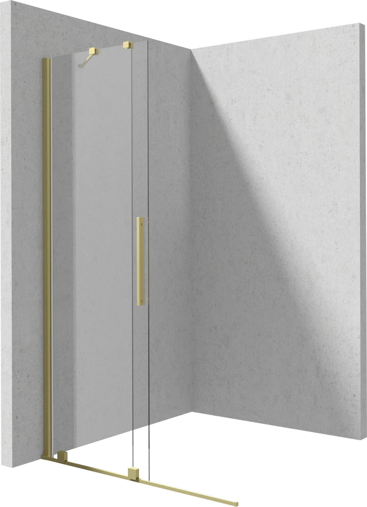 Ścianka prysznicowa walk-in 100 cm - przesuwna Prizma Złoty Szczotkowany