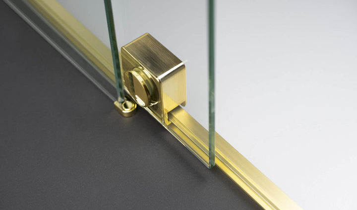 Ścianka prysznicowa walk-in 120 cm - przesuwna Prizma Złoty Szczotkowany