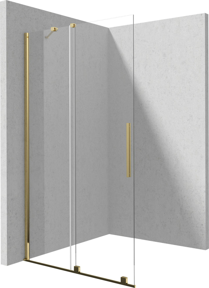 Ścianka prysznicowa walk-in 140 cm - przesuwna Prizma Złoty