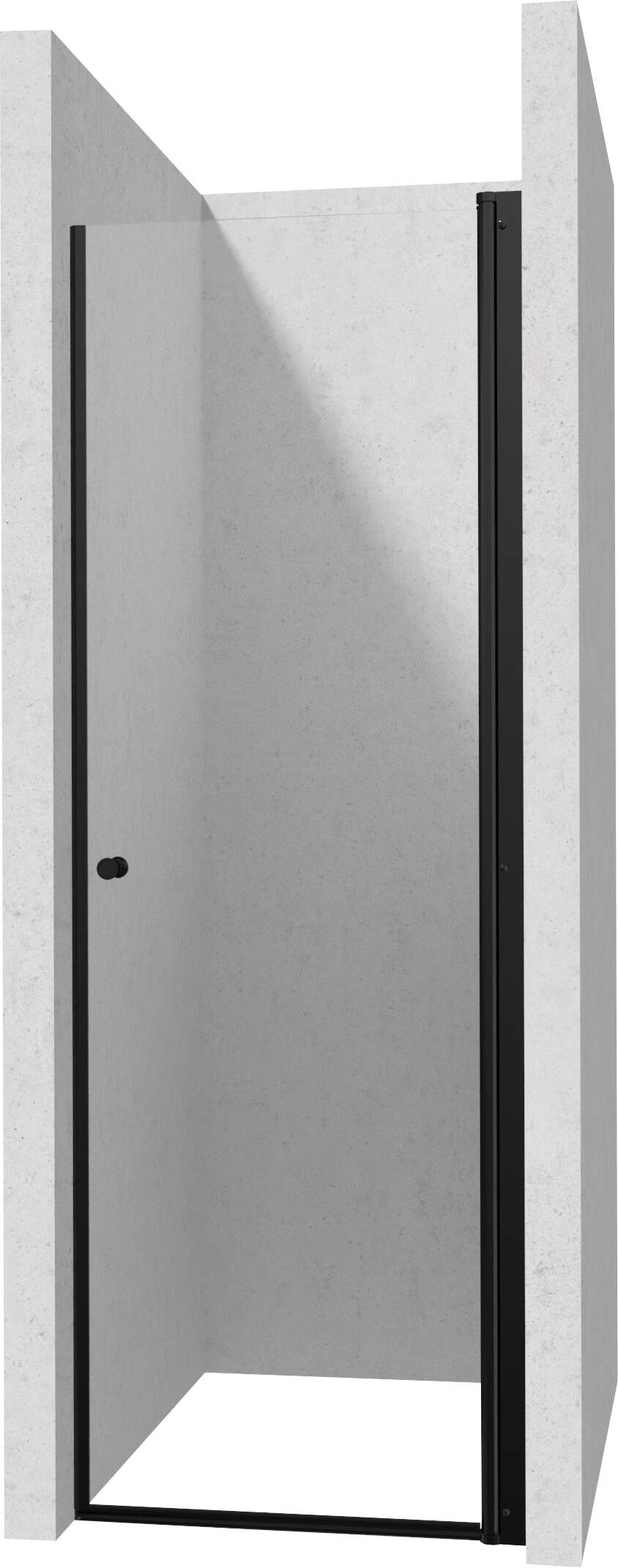 Drzwi prysznicowe 60 cm - wahadłowe Kerria Plus Czarny Mat