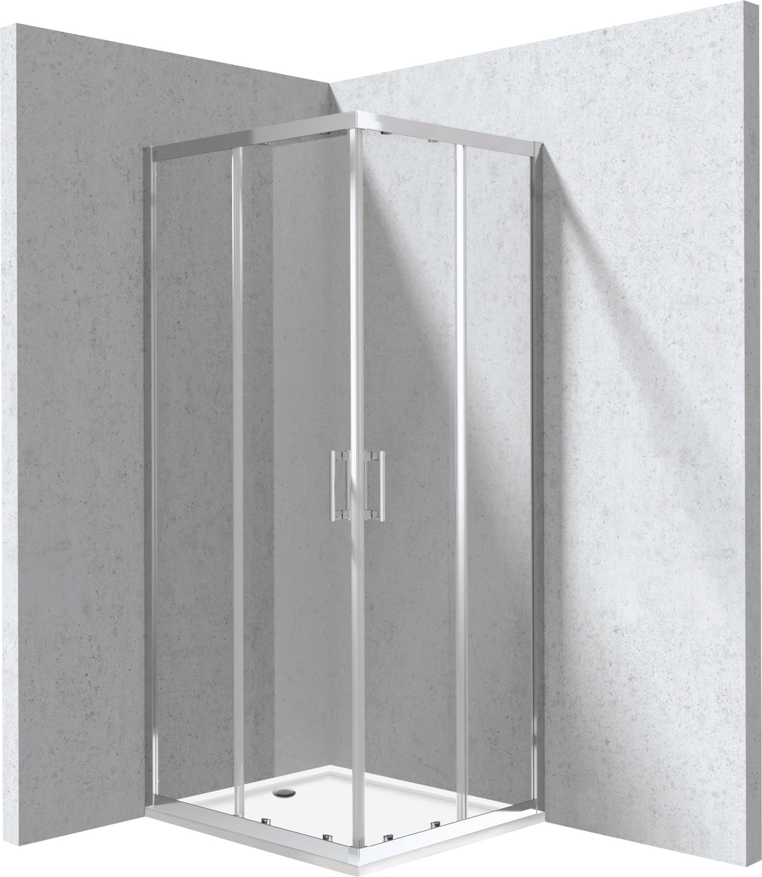 Kabina prysznicowa z brodzikiem prostokątna 80x90 cm Funkia Evo Chrom