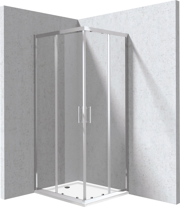 Kabina prysznicowa z brodzikiem prostokątna 80x90 cm Funkia Evo Chrom