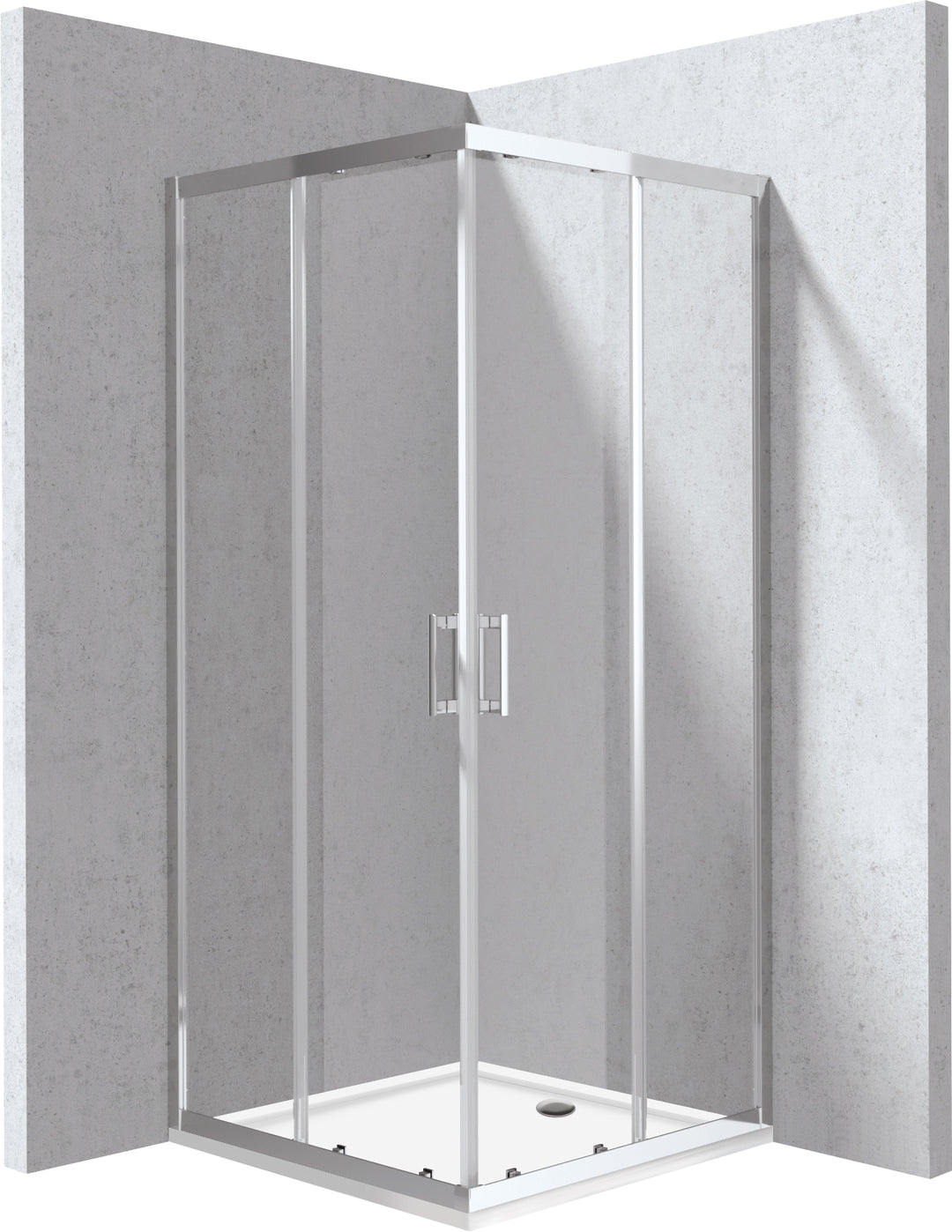 Kabina prysznicowa z brodzikiem kwadratowa 80x80 cm Funkia Evo Chrom
