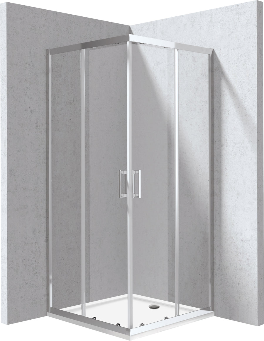 Kabina prysznicowa z brodzikiem kwadratowa 90x90 cm Funkia Evo Chrom
