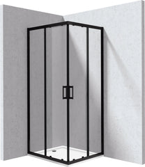 Kabina prysznicowa z brodzikiem prostokątna 80x90 cm Funkia Evo Czarny mat