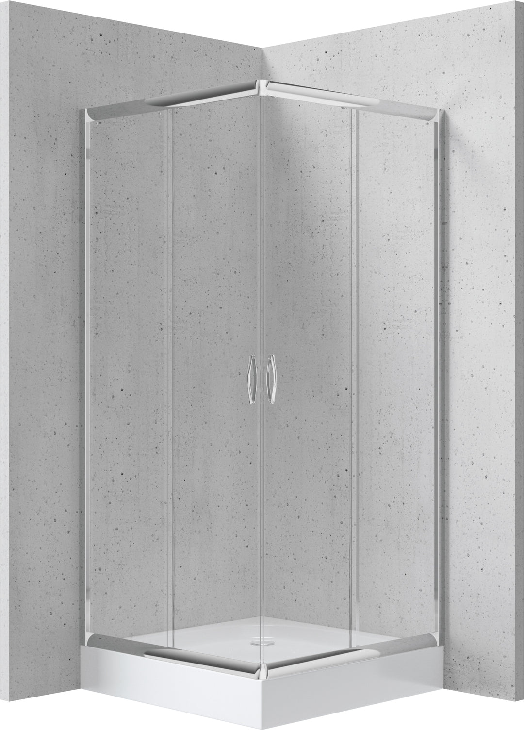 Kabina prysznicowa z brodzikiem kwadratowa 90x90 cm Funkia Chrom