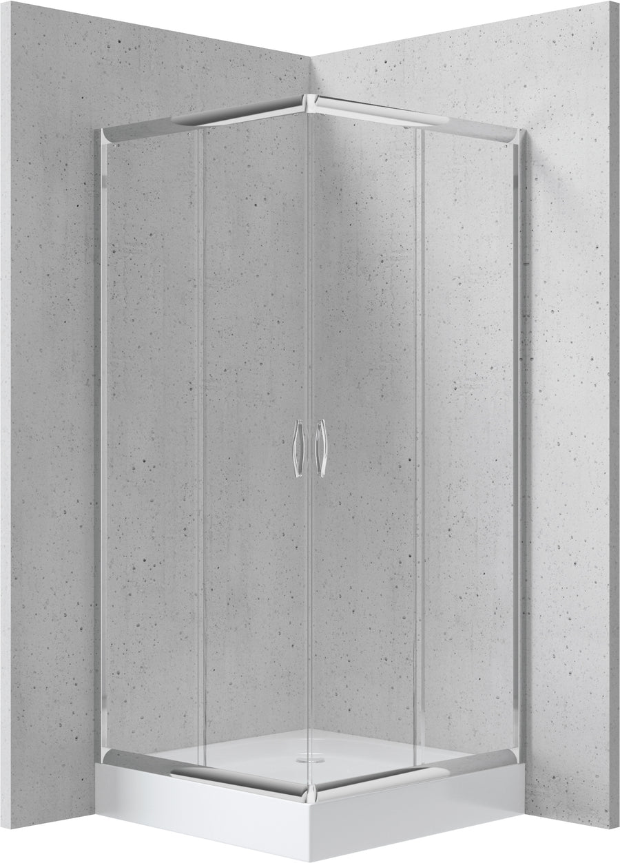 Kabina prysznicowa z brodzikiem kwadratowa 90x90 cm Funkia Chrom