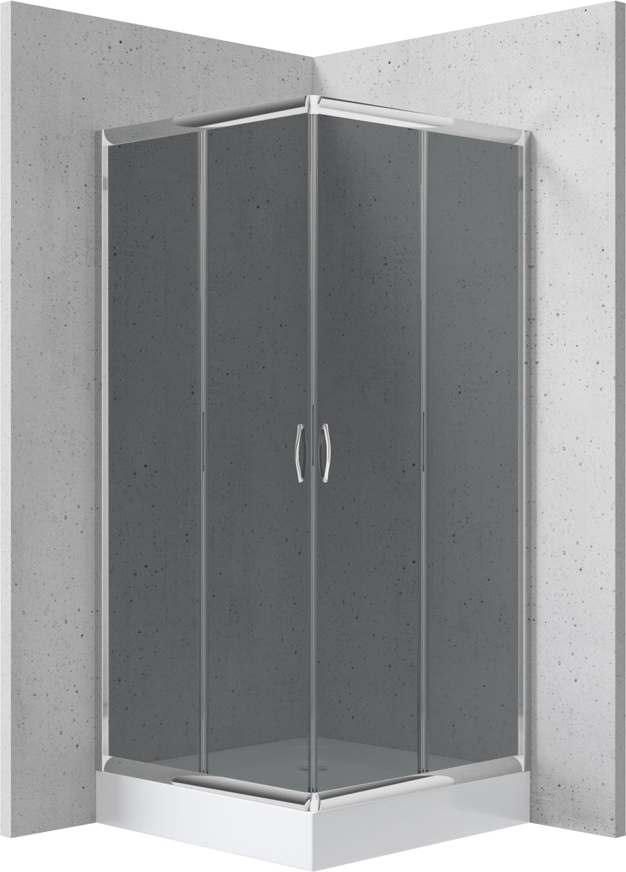 Kabina prysznicowa z brodzikiem kwadratowa 80x80 cm Funkia Chrom