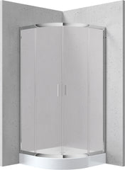 Kabina prysznicowa z brodzikiem półokrągła 90 cm Funkia Chrom