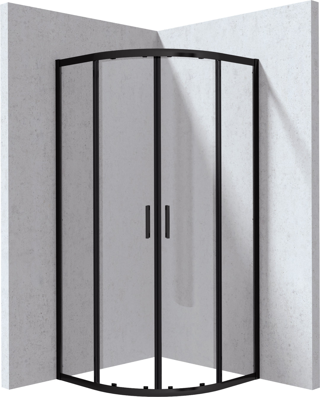 Kabina prysznicowa półokrągła 80x80 cm Funkia Evo Czarny mat
