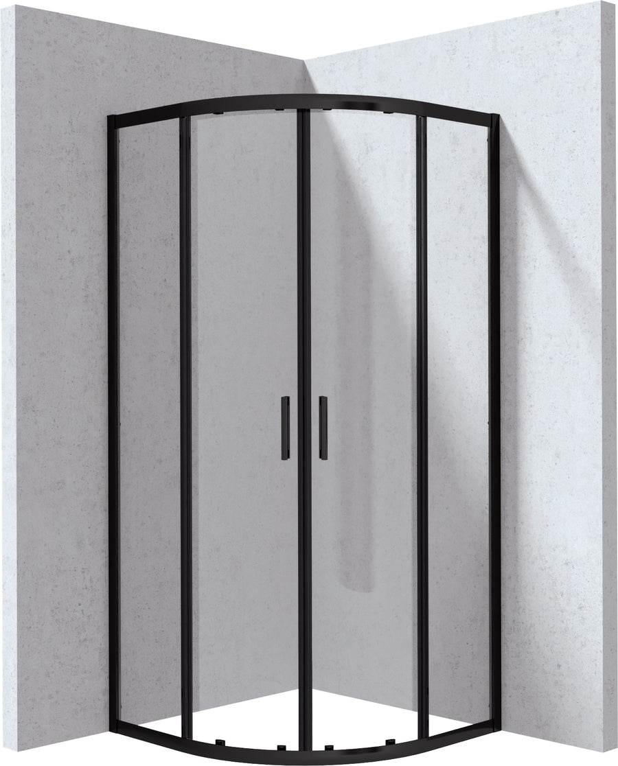 Kabina prysznicowa półokrągła 80x80 cm Funkia Evo Czarny mat