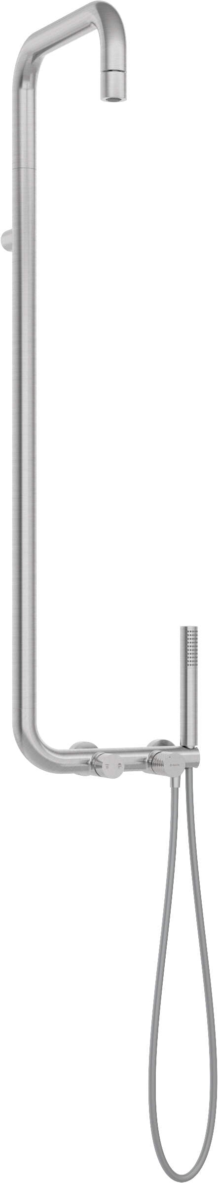 Deszczownica z baterią prysznicową Silia Hexa Stalowy Szczotkowany