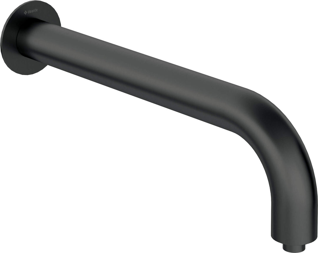 Wylewka prysznicowa ścienna - 380 mm Silia Czarny Mat