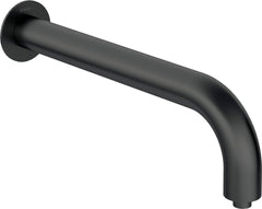 Wylewka prysznicowa ścienna - 380 mm Silia Czarny Mat
