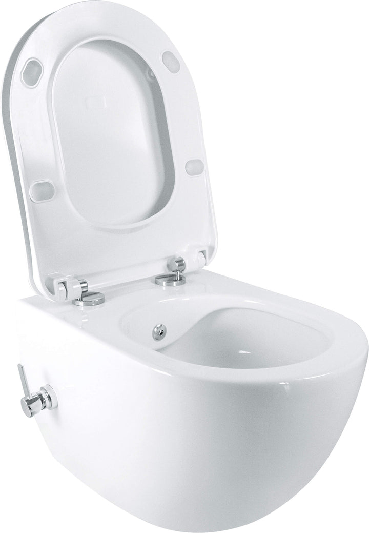 Miska WC z funkcją bidetu - z baterią mieszaczową Peonia Biały
