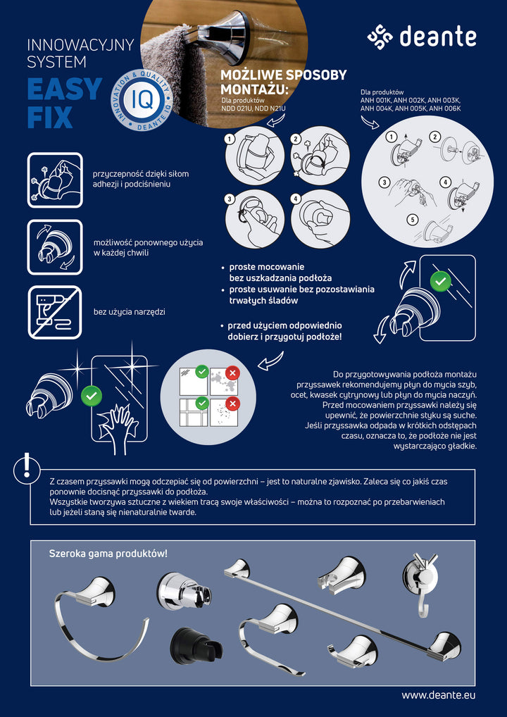 Uchwyt punktowy słuchawki z przyssawką Easy-Fix Chrom