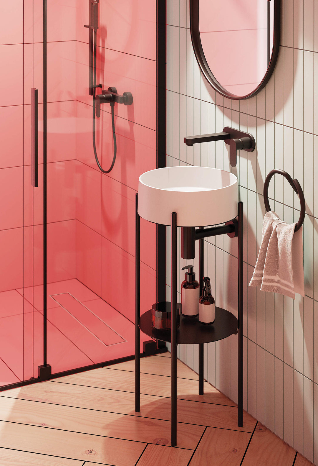 Syfon do umywalki okrągły Czarny Mat