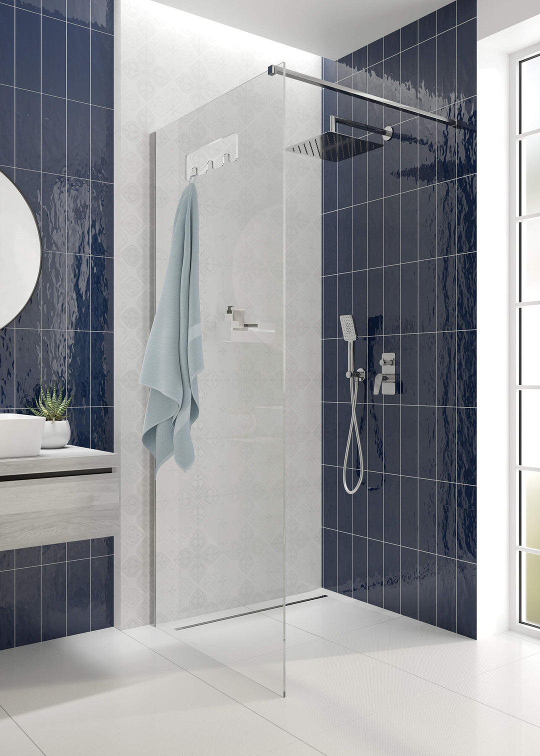 Kabina prysznicowa walk-in 100 cm Mokko Chrom