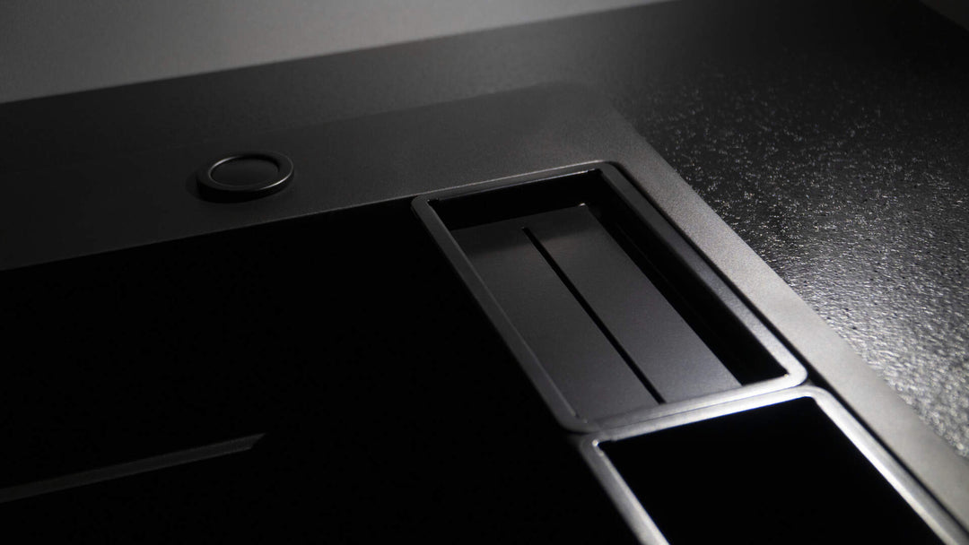 Zlewozmywak granitowy magnetyczny 1-komorowy Magnetic Czarny Mat