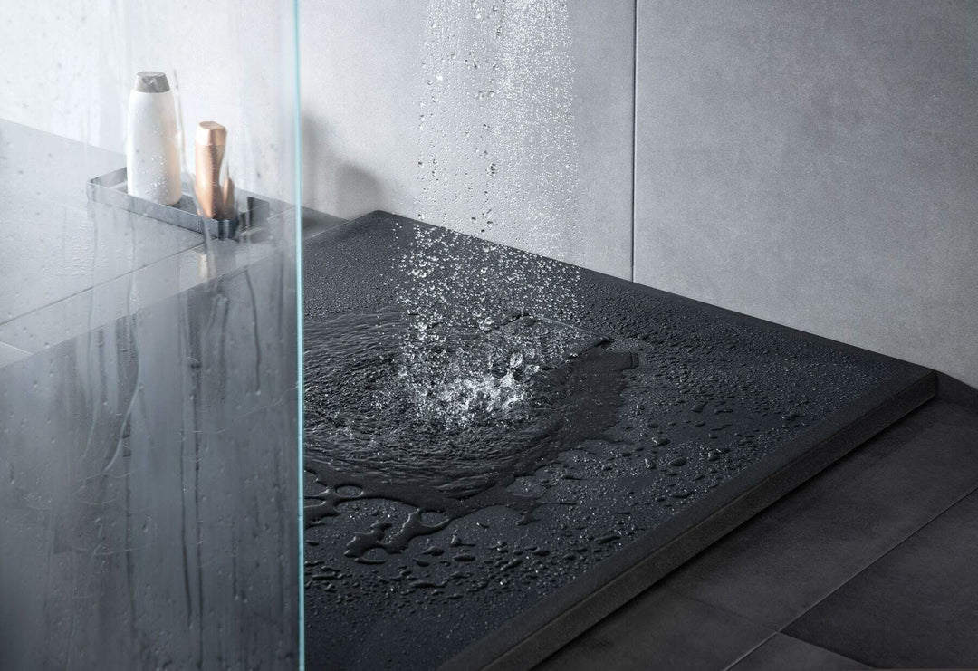 Brodzik granitowy prostokątny 120x90 cm Correo Czarny Mat