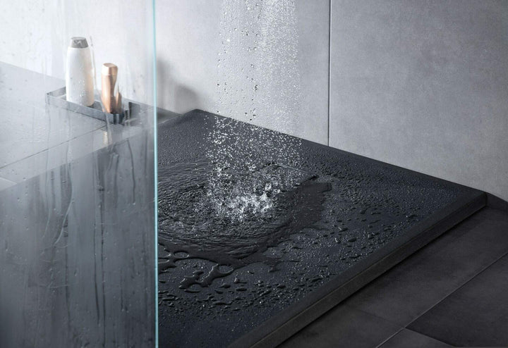 Brodzik granitowy prostokątny 120x80 cm Correo Czarny Mat