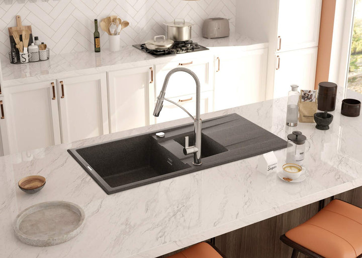 Bateria kuchenna z elastyczną wylewką - 2 rodzaje strumienia Gerbera Chrom