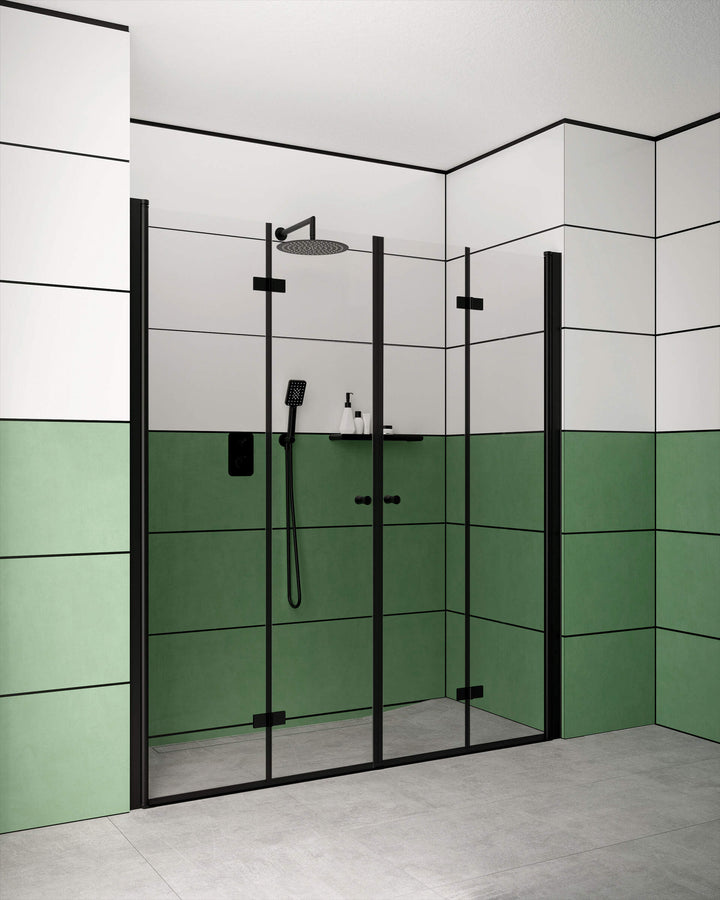 Drzwi prysznicowe systemu Kerria Plus 90 cm - składane Kerria Plus Czarny Mat