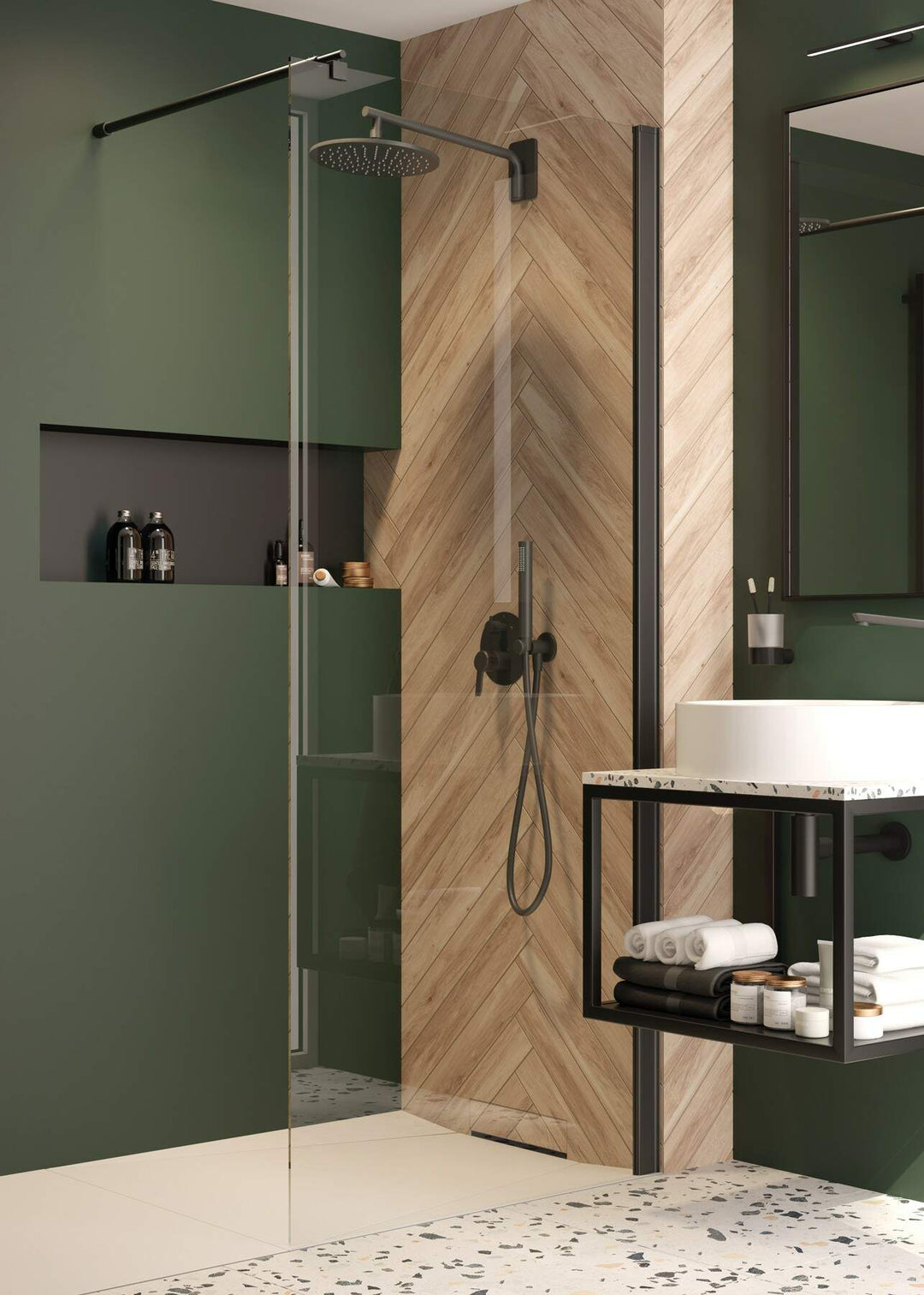 Ścianka prysznicowa / walk-in systemu Kerria Plus 80 cm Kerria Plus Czarny Mat