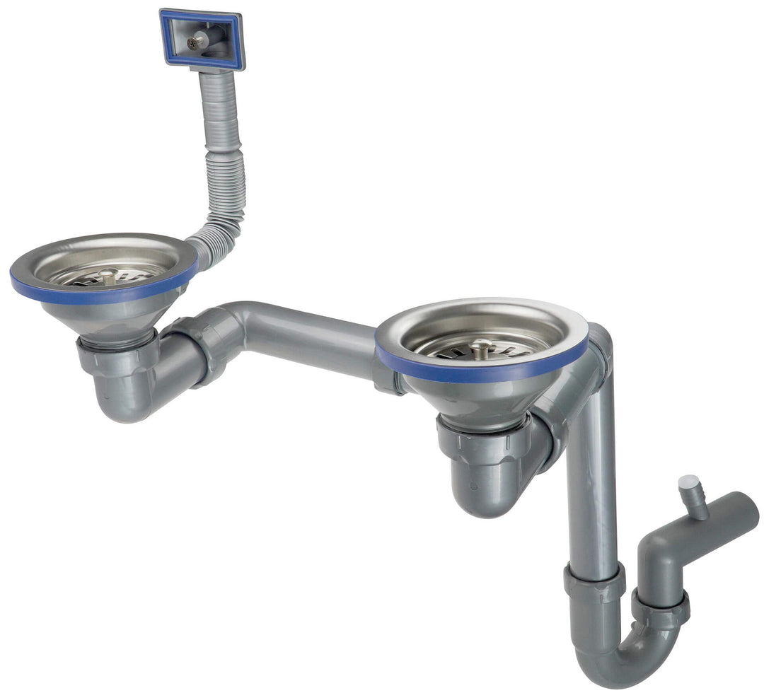 Syfon do zlewozmywaka stalowego 1.5- i 2-komorowego Stalowy