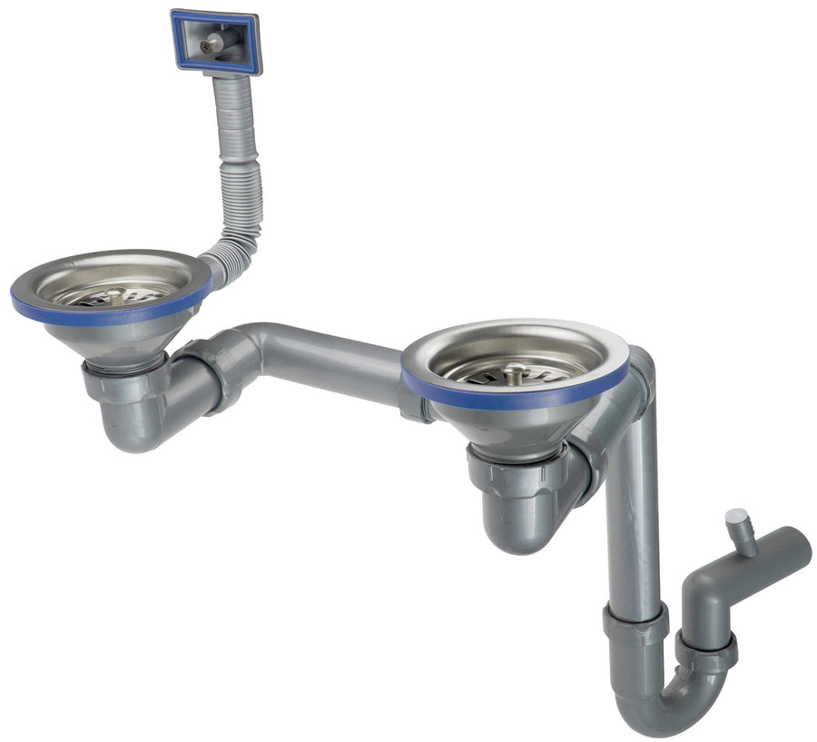 Syfon do zlewozmywaka stalowego 1.5- i 2-komorowego Stalowy