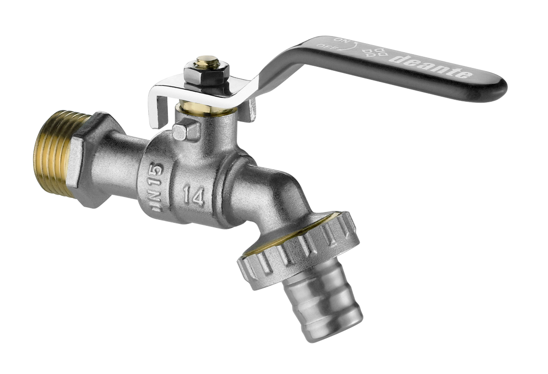 Zawór kulowy czerpalny ogrodowy z adapterami - 1/2" Chrom